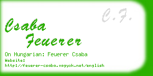 csaba feuerer business card
